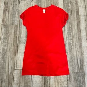 H & M Vibrant Red Cuff Sleeve Soft Short Shirt Dress Size S